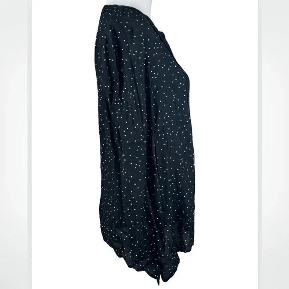 J. Jill Black & White Polka Dot Blouse Top Small - Picture 7 of 10